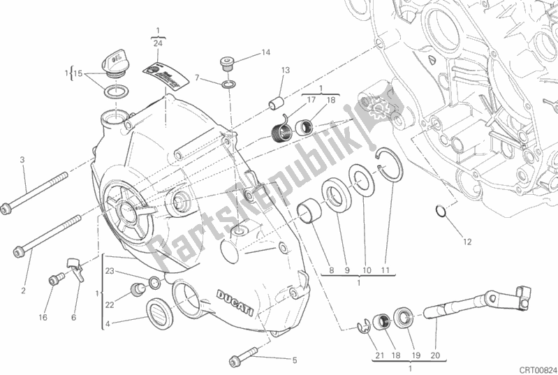 Tutte le parti per il Coperchio Frizione del Ducati Monster 797 Plus 2019